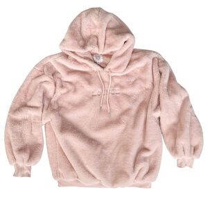 LOUNGE APPAREL Soft Blush Pink Faux Fur Hoodie | MEDIUM NWT